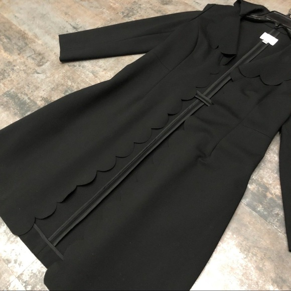 ModCloth Jovonna Premier Black Scallop Coat UK 10 - Picture 6 of 8